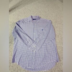 Ralph Lauren Yarmouth Men’s 16 ½ - 34/35 Purple & White Check Button-Down Shirt